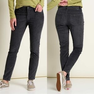Toad&Co Karuna Corduroy 5 Pocket Skinny Pant Gray Organic Cotton Size 10